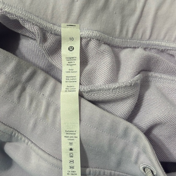 Lululemon All Yours High Rise Short 7” Cotton Terry Lavender Dew Size 10 NEW - Picture 5 of 7